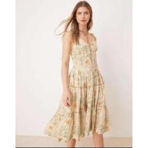 Free People Woman's  Adriel Floral Midi Dress Size Small